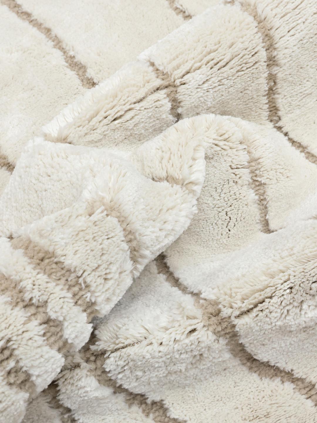 Tapis/Ruchet Motif Cerf à Carreaux Beige Crème - 60x110 Cm - Neuf