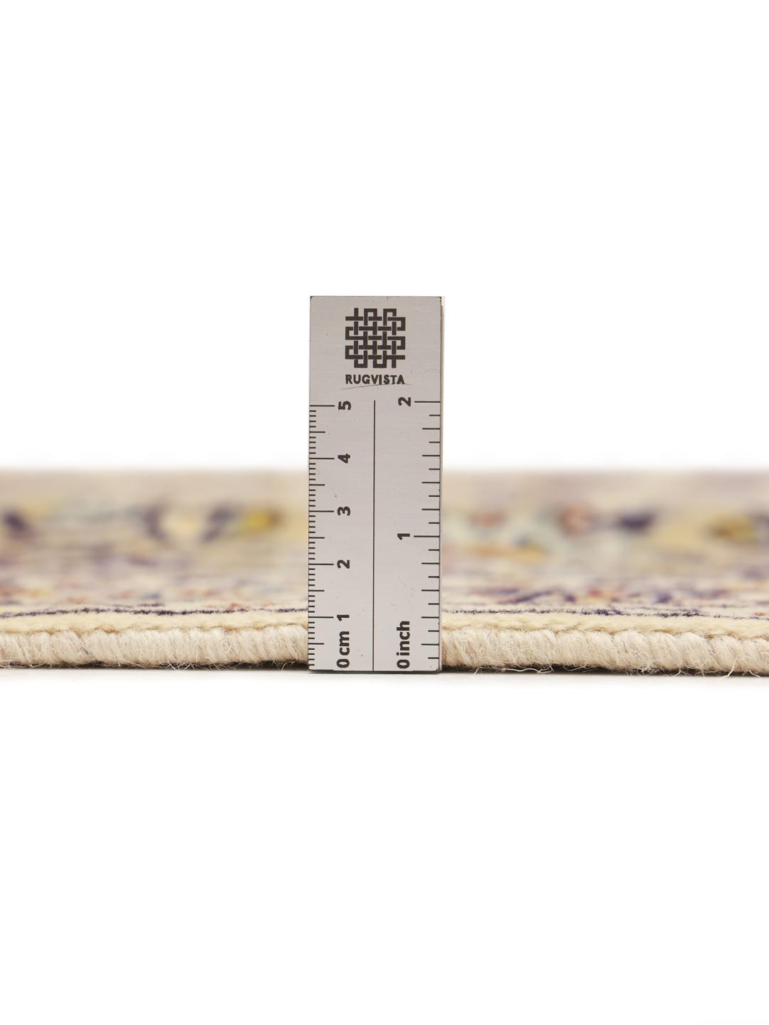 Hand-knotted Keshan rug from the Middle East in beige tones