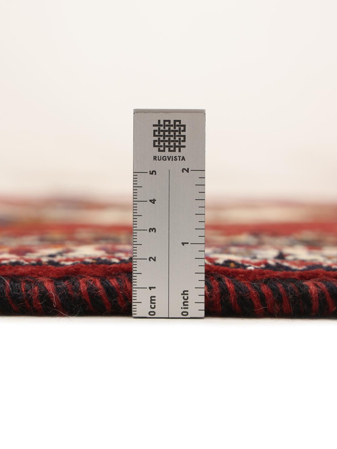 Authentiek handgeknoopt Ghashghai-tapijt met rode en donkerblauwe geometrische motieven