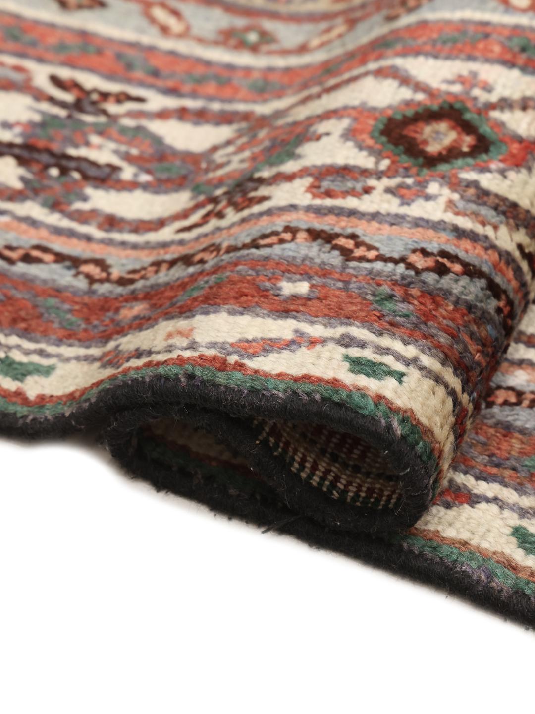Hand-knotted Hamadan rug from the Middle East in dark-red and charcoal tones.