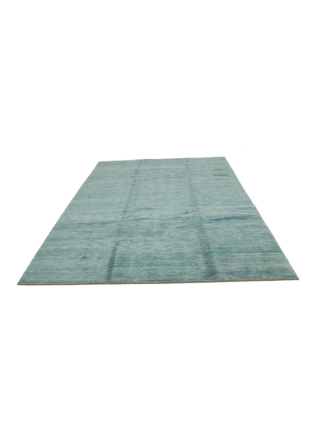 Handgeknoopt blauw vierkant tapijt uit het Midden-Oosten