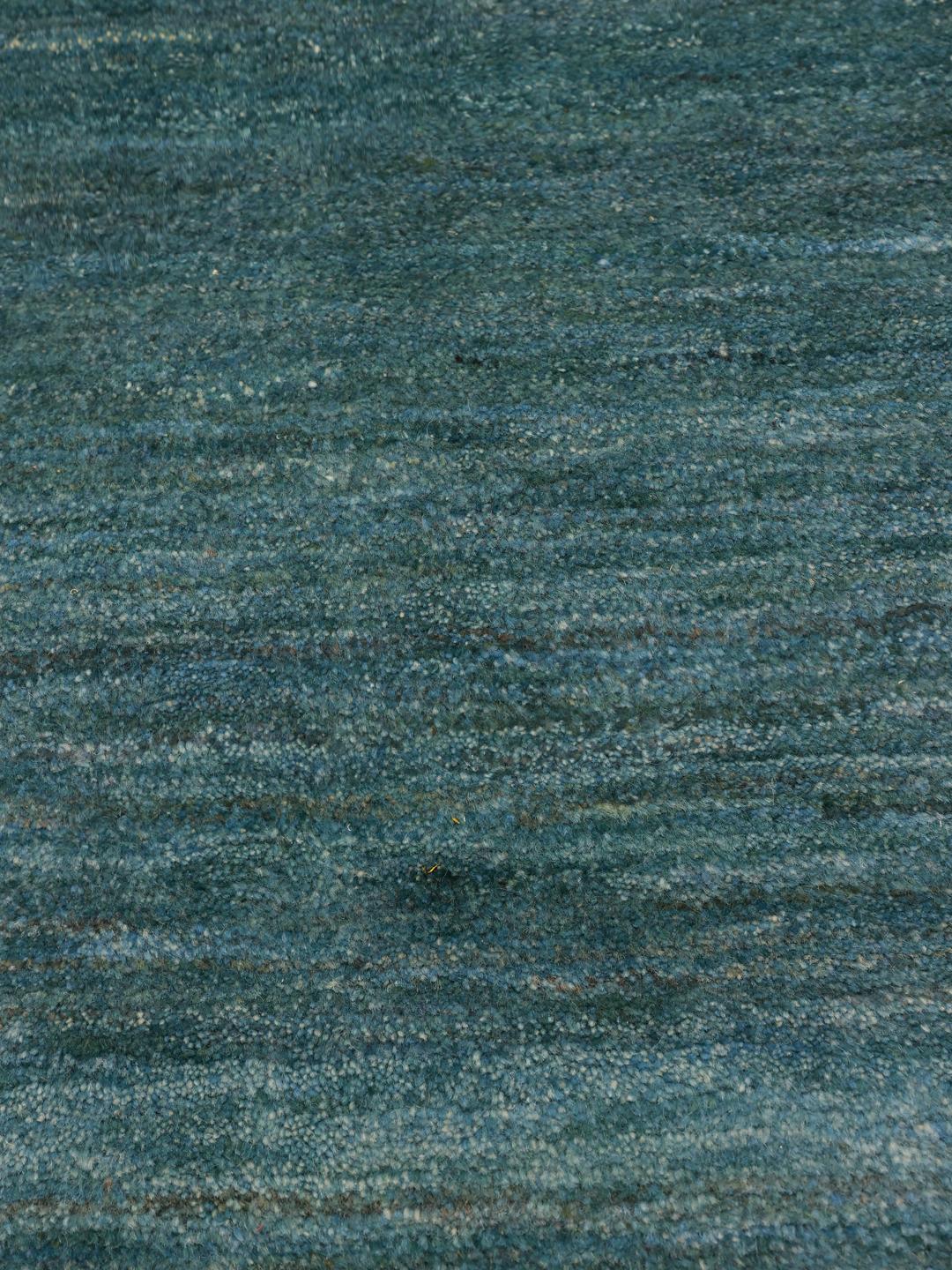 Handgeknoopt blauw vierkant tapijt uit het Midden-Oosten