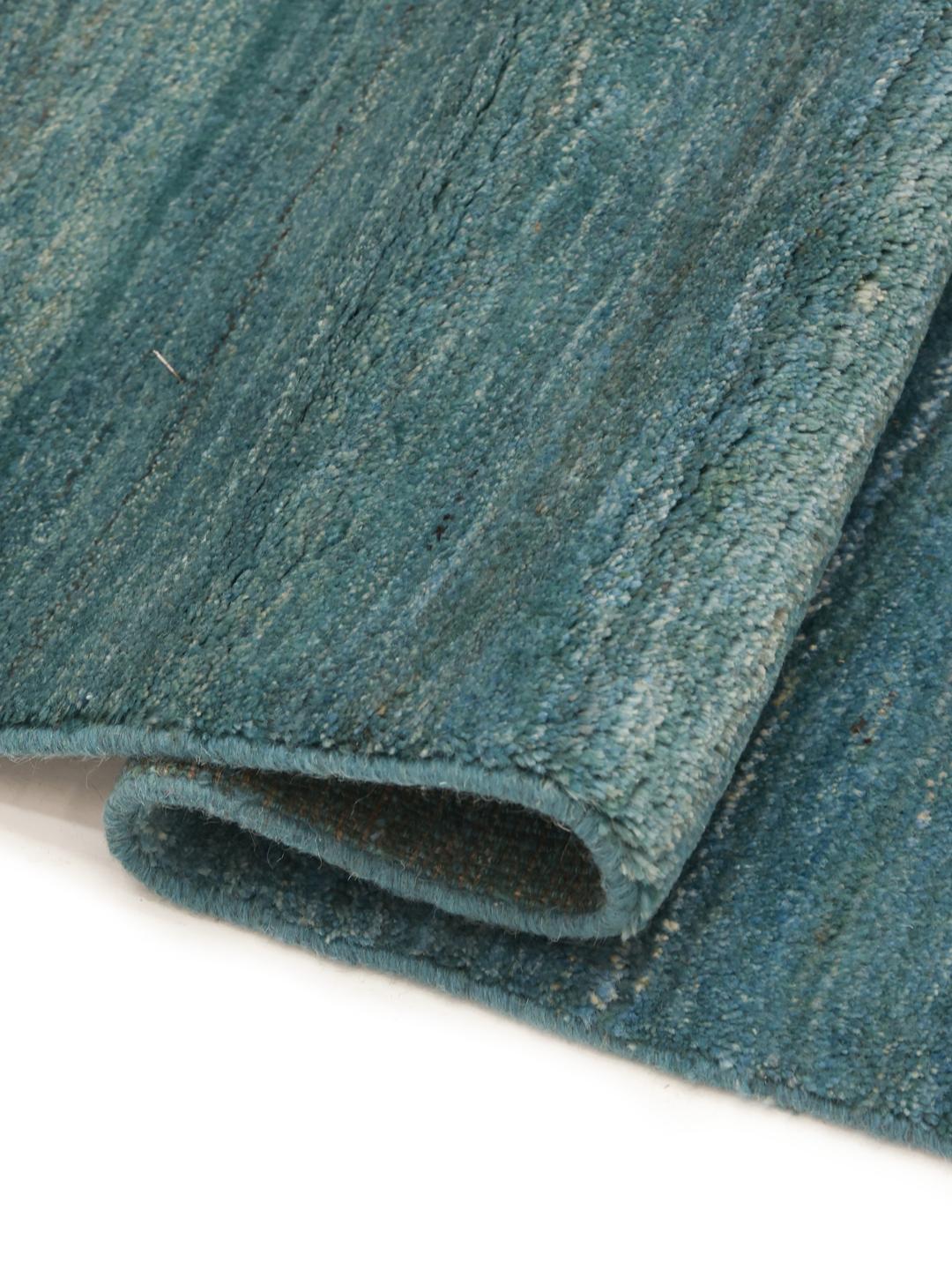 Handgeknoopt blauw vierkant tapijt uit het Midden-Oosten