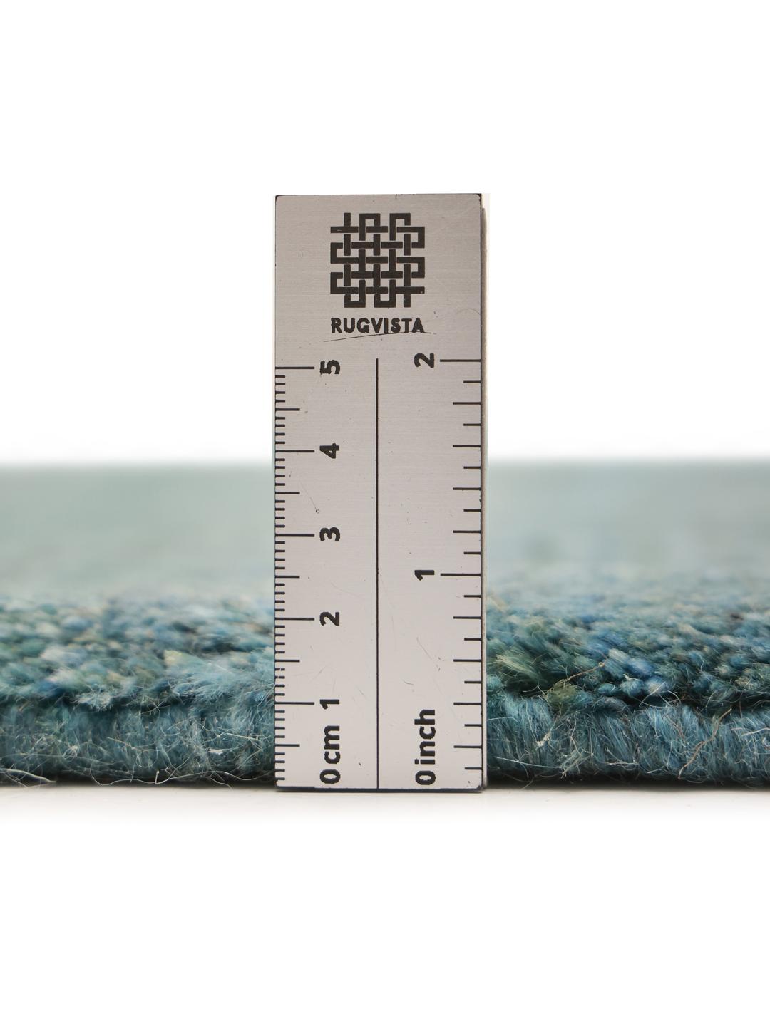 Handgeknoopt blauw vierkant tapijt uit het Midden-Oosten