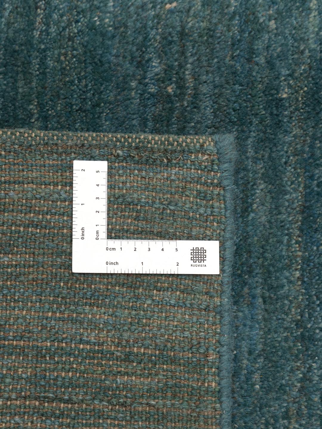Handgeknoopt blauw vierkant tapijt uit het Midden-Oosten