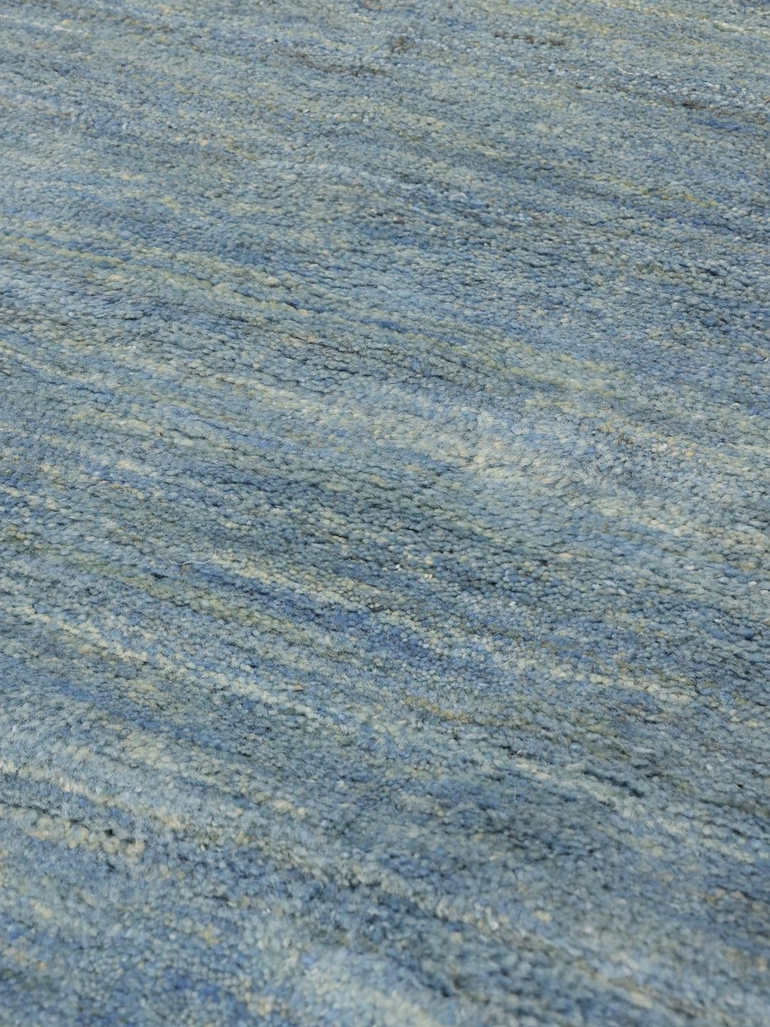 Handgeknoopt Gabbeh-tapijt uit het Midden-Oosten in blauwe tinten