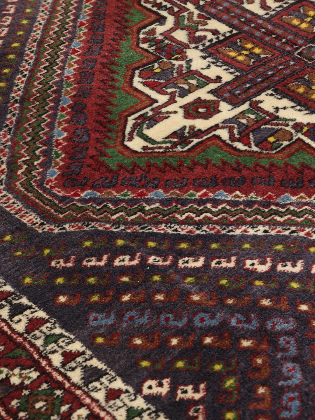 Håndknyttet Afshar Shahre Babak tæppe med røde og blå toner