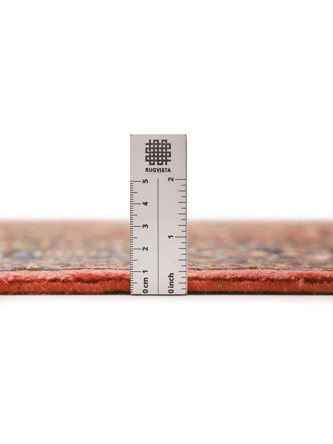 Handgeknoopt Ardebil-tapijt met een donkerrood en beige traditioneel medaillonpatroon