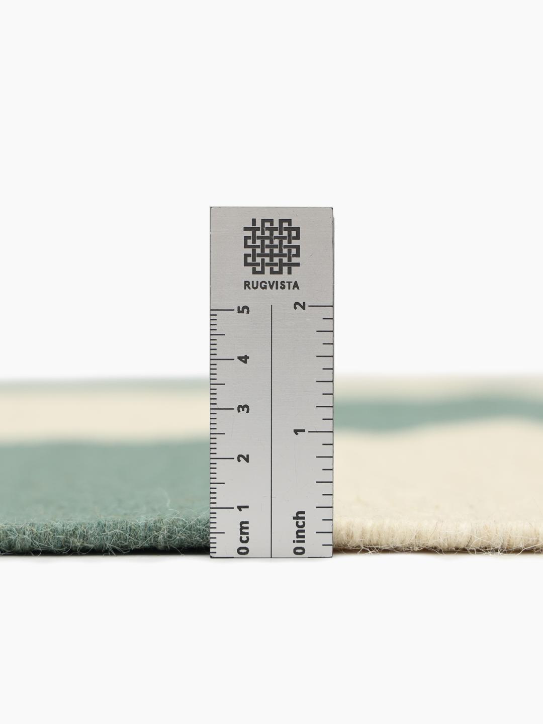 Groene en beige geruite loper