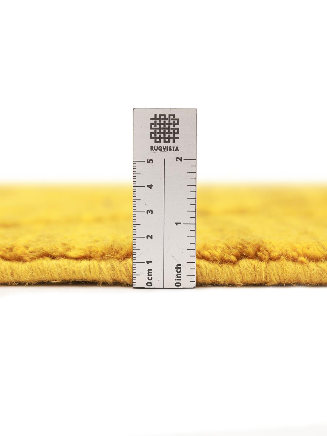 Hand-knotted yellow Berber rug with a geometric diamond pattern