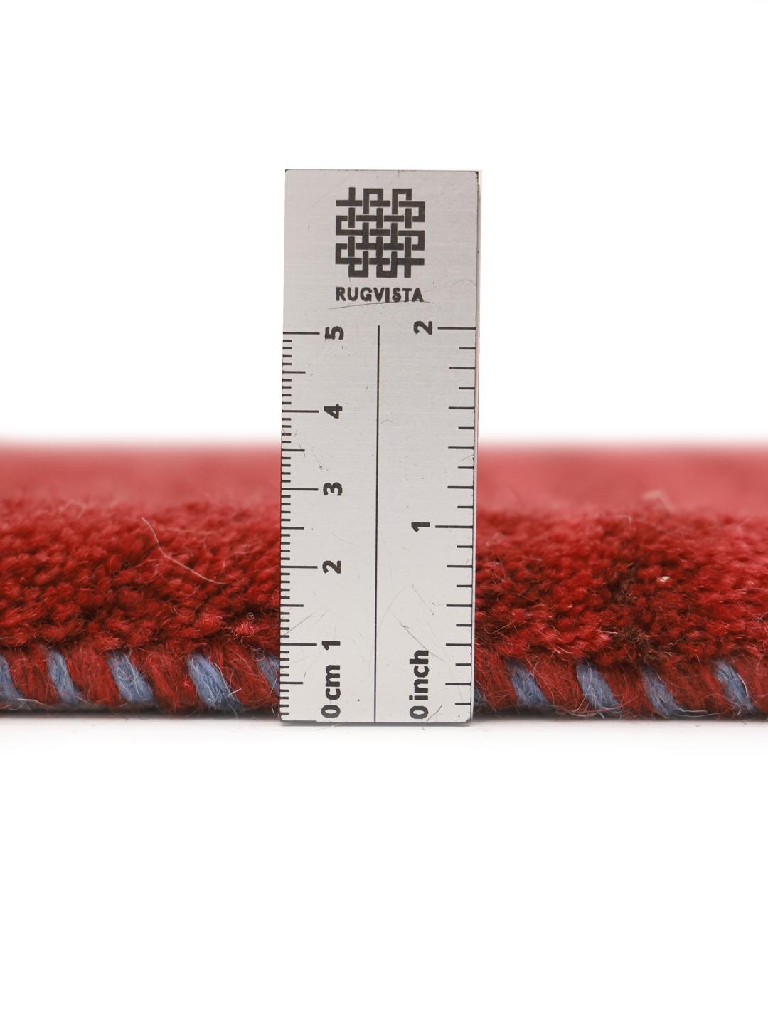 Handgeknoopt rood Gabbeh-tapijt uit het Midden-Oosten