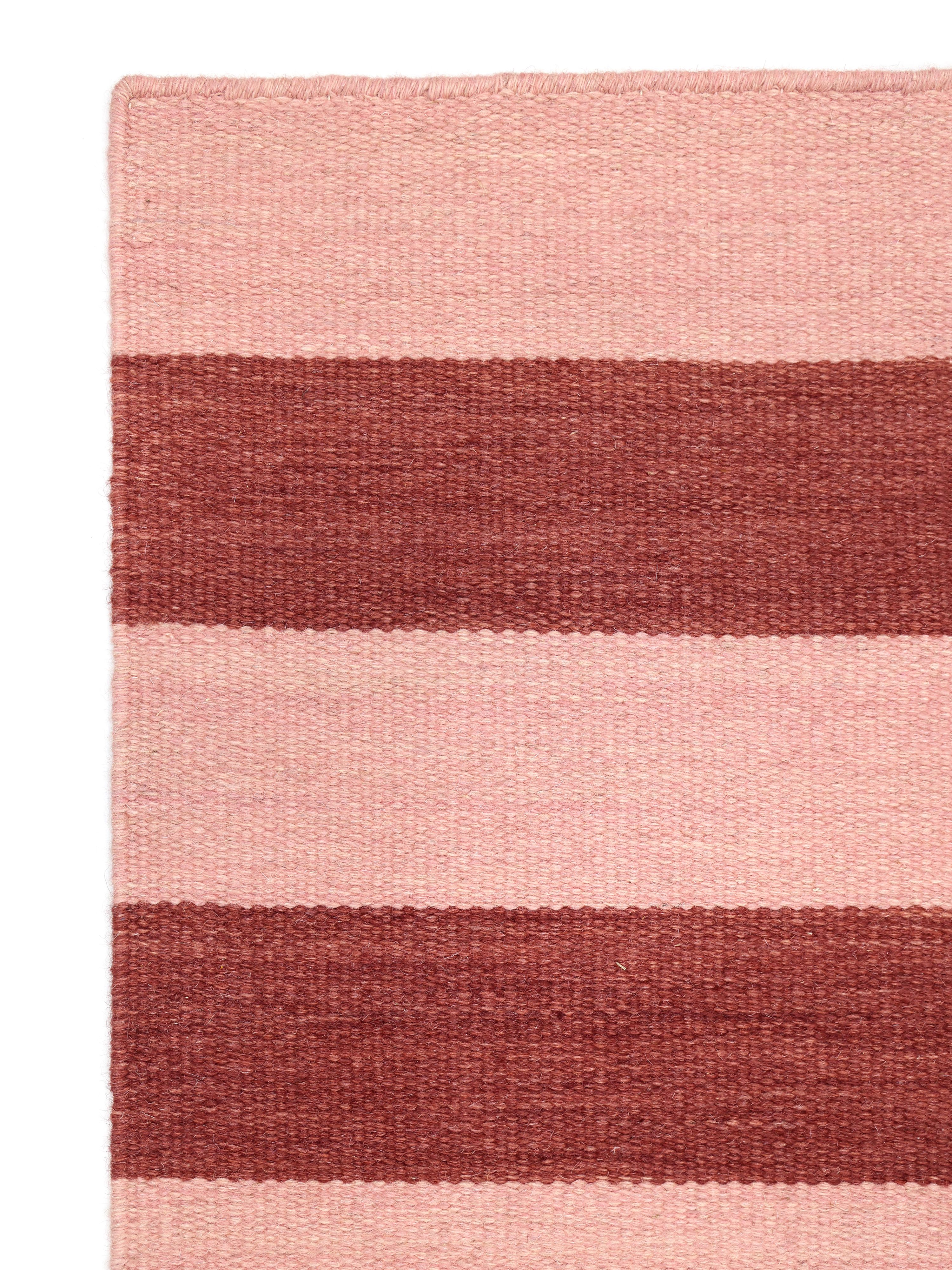 RUGVISTA ウールラグ 赤 ピンク Rugvista premium - Classic Stripe - レッド / ピンク 200 x 300 cm