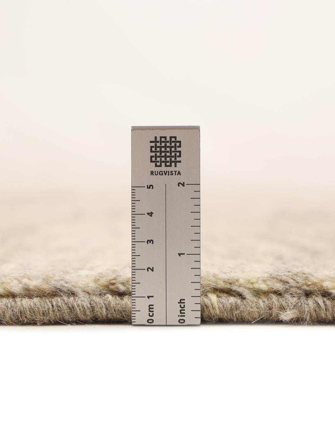 Hand-knotted Gabbeh rug from the Middle East in beige tones