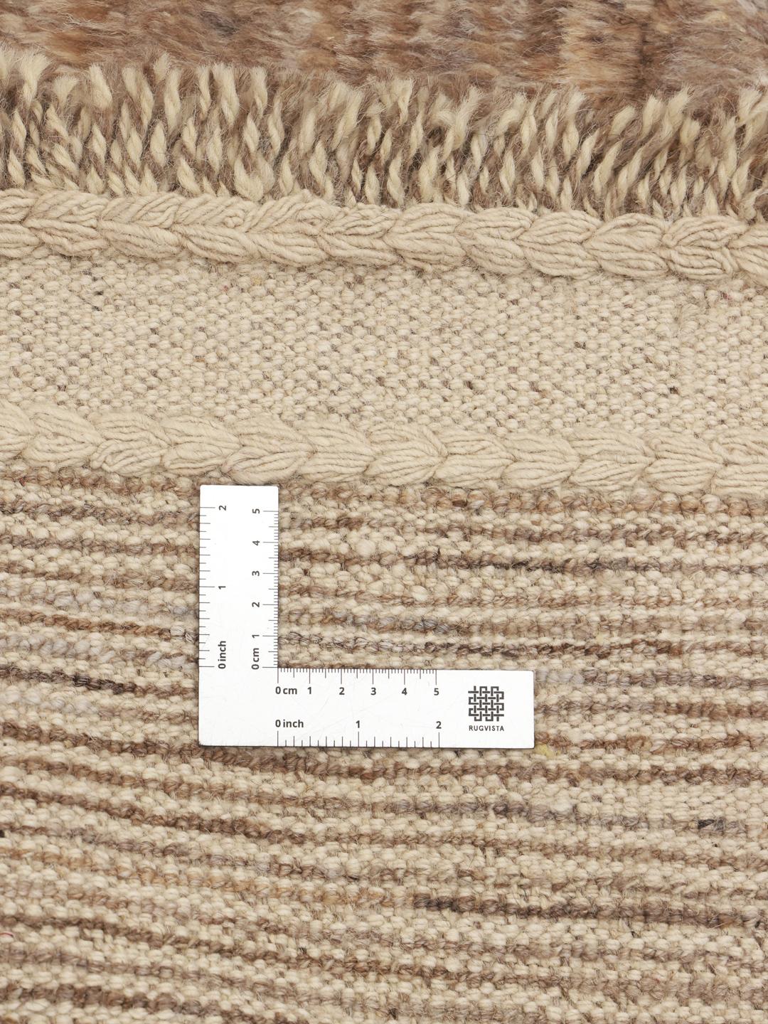Handgemaakt Berberstijl wollen tapijt uit Afghanistan met kleurvlakken in beige, grijs en bruin