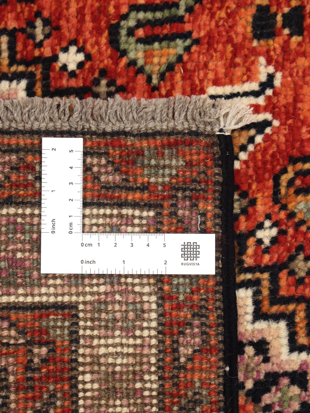 Handgeknoopt Afghaans Kazak-tapijt met een veelkleurig geometrisch ontwerp