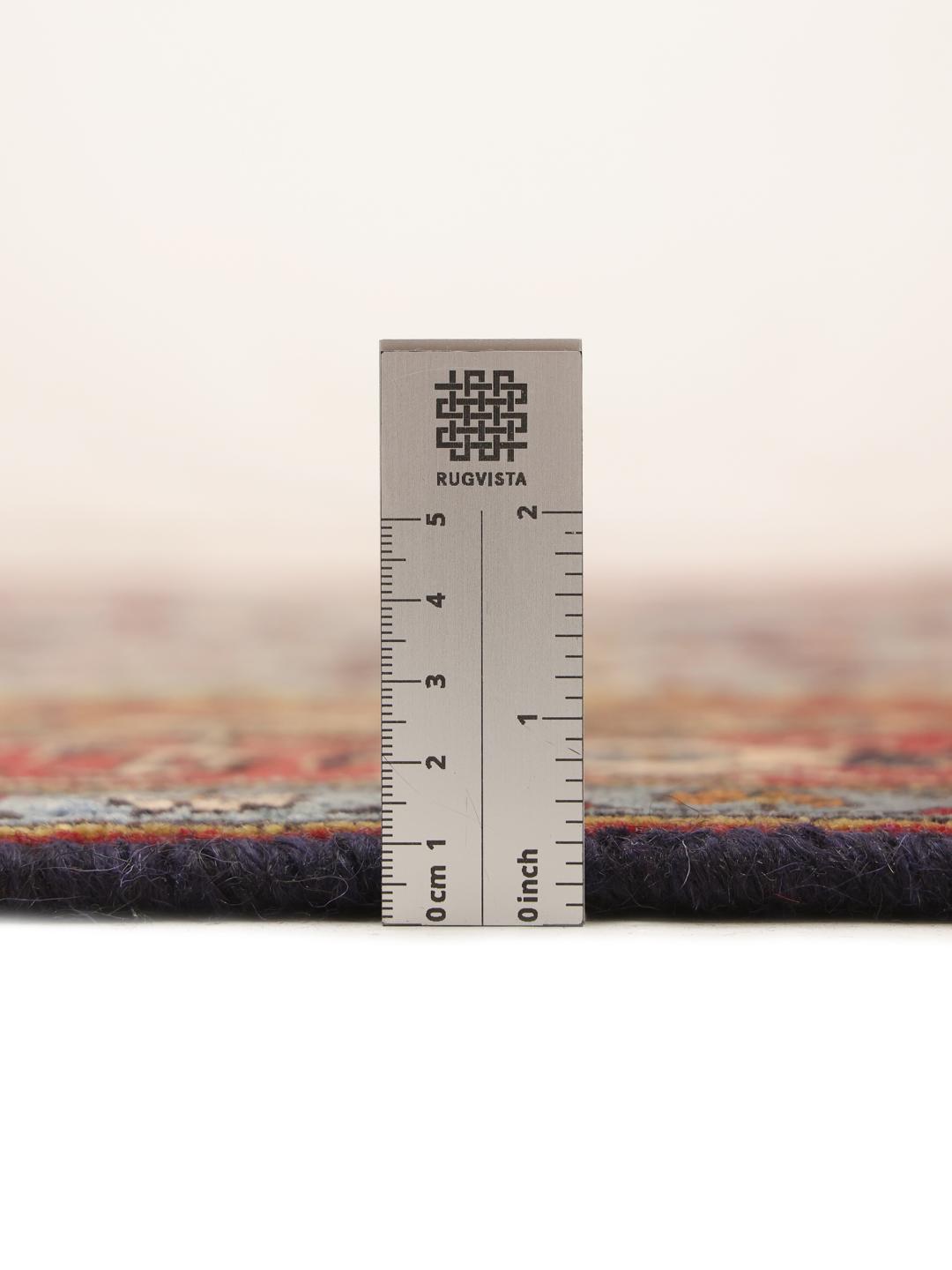 Tapis Ardebil noué à la main en bleu clair et rouge