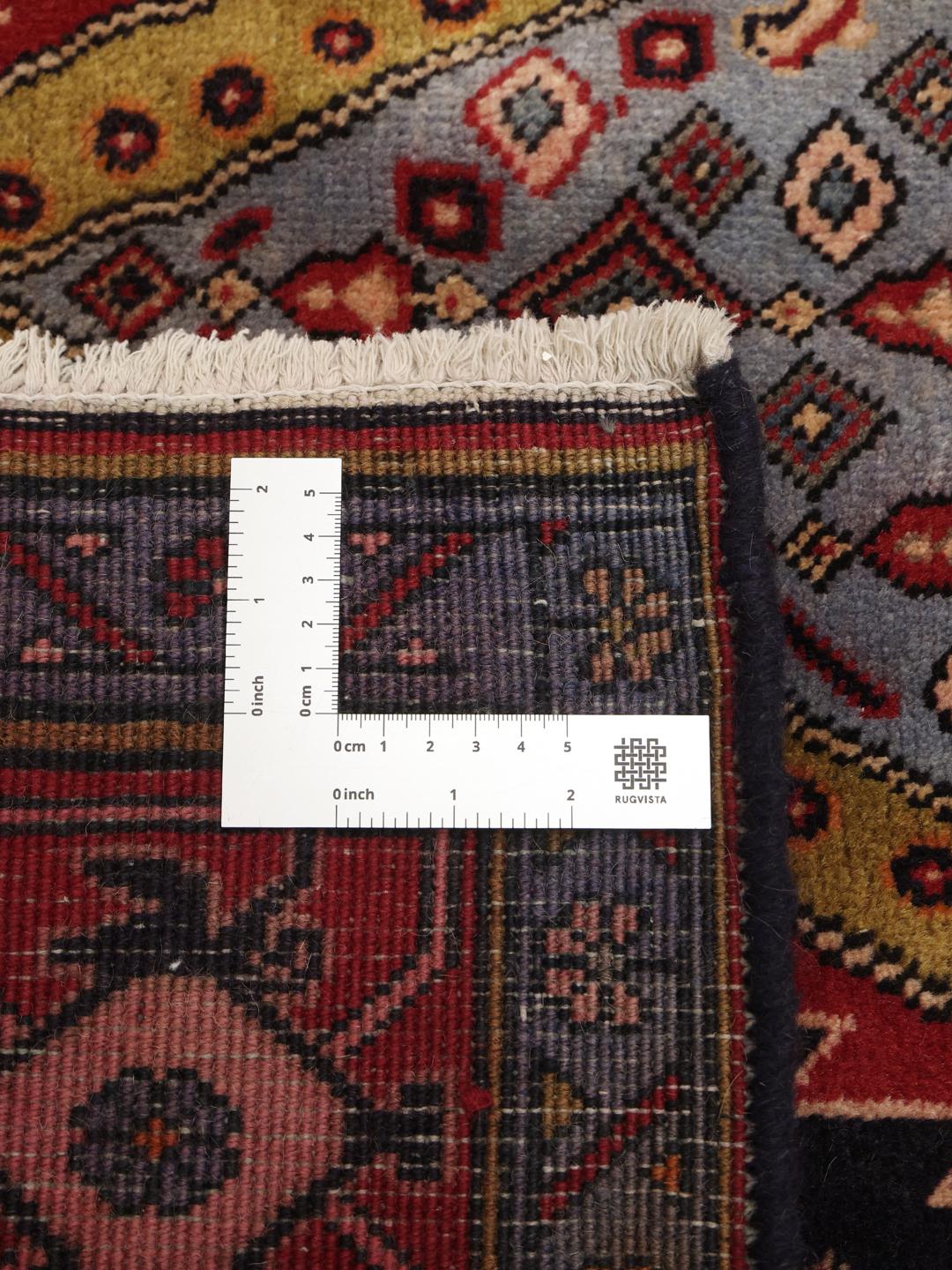 Tapis Ardebil noué à la main en bleu clair et rouge