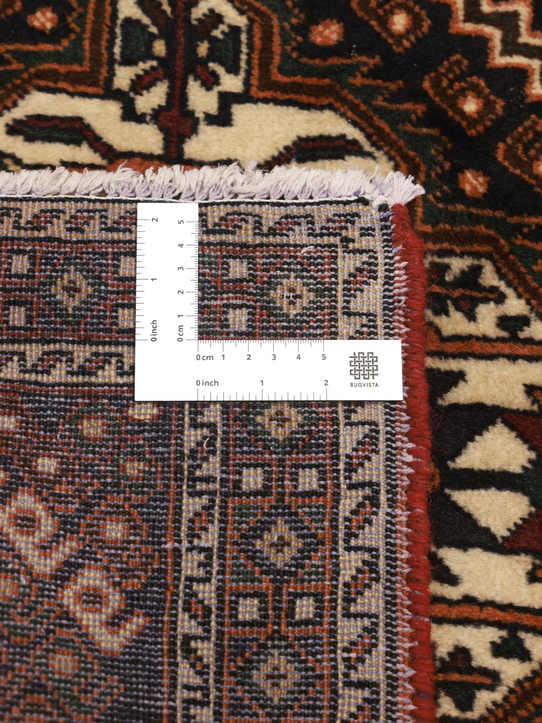 Håndknyttet Afshar Shahre Babak løber med geometriske motiver i mørke toner