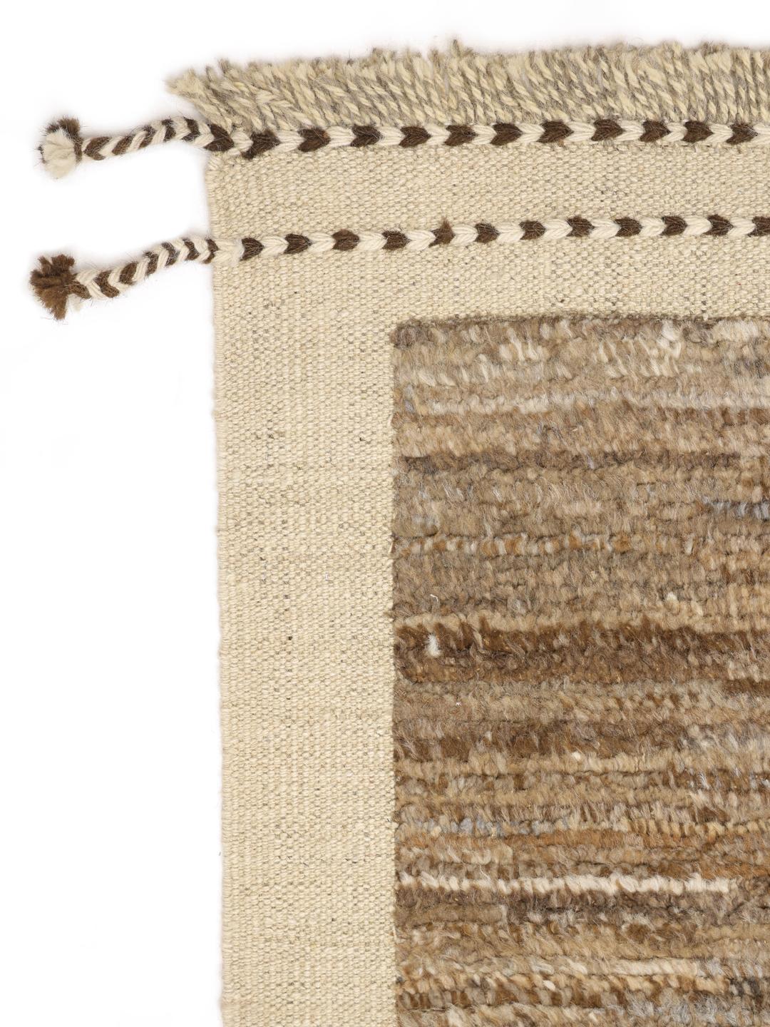 Handgeknoopt Berber-stijl tapijt uit Afghanistan in beige en bruine tinten