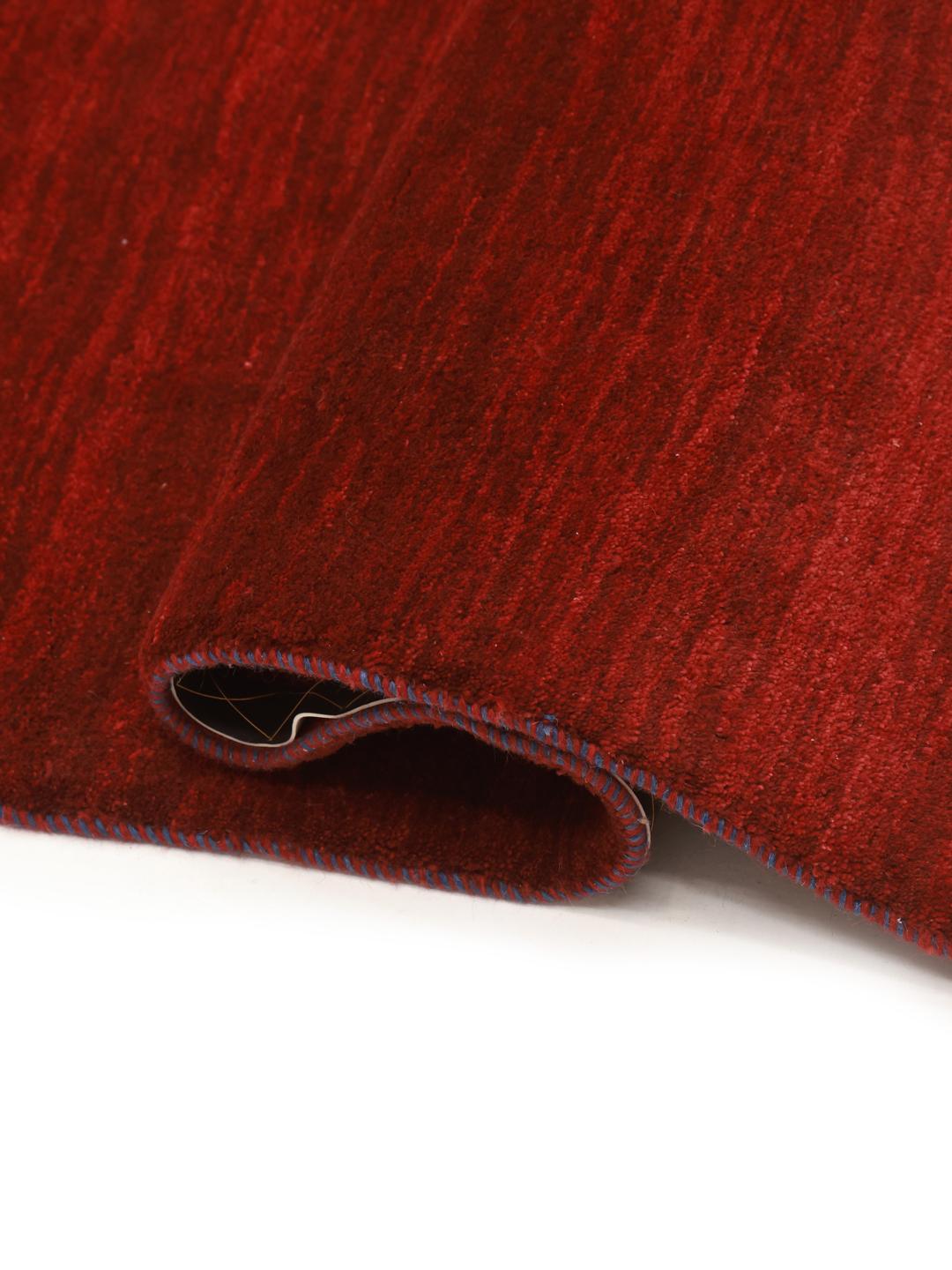 Handgeknoopt rood Loribaft-tapijt met een dichte wollen pool