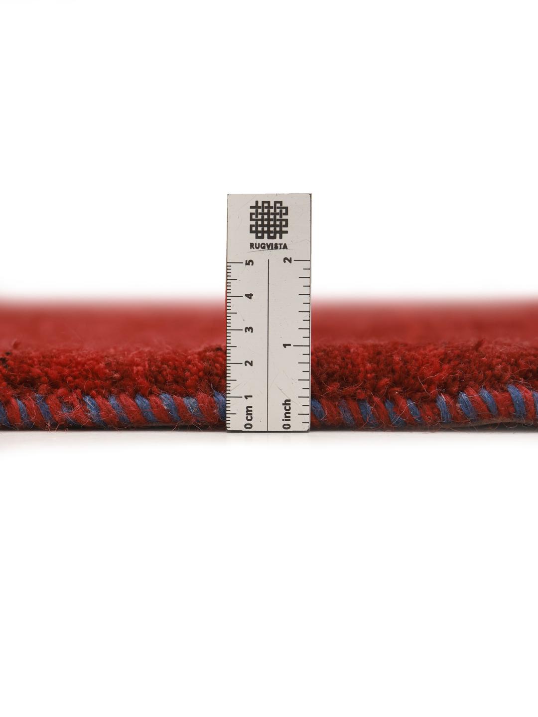 Handgeknoopt rood Loribaft-tapijt met een dichte wollen pool