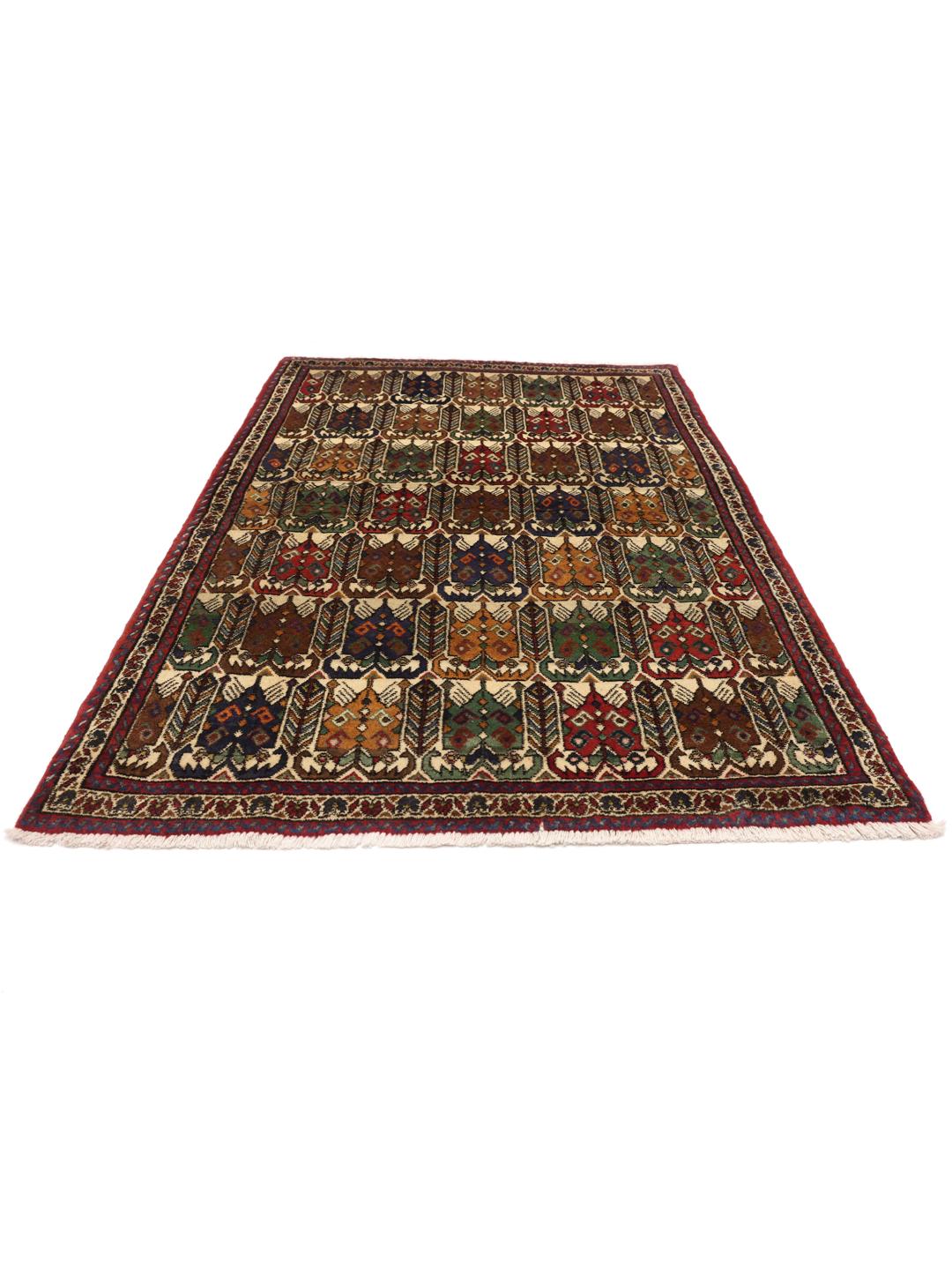 Handgeknoopt Afshar Shahre Babak-tapijt uit het Midden-Oosten in multicolor wol.