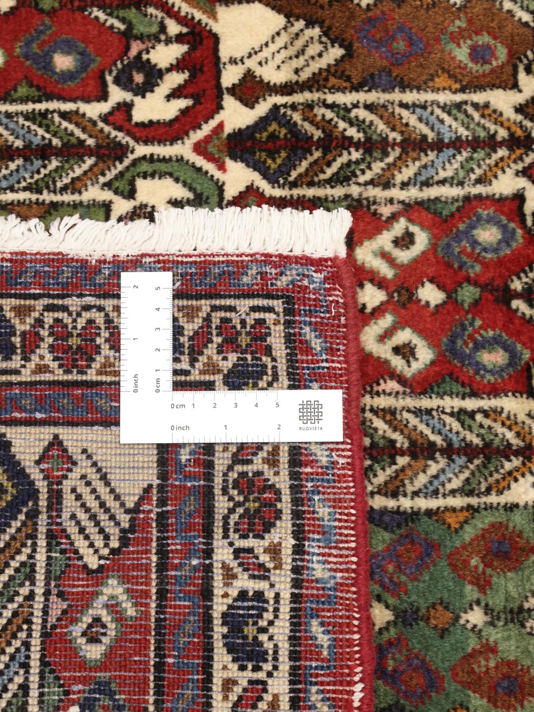 Handgeknoopt Afshar Shahre Babak-tapijt uit het Midden-Oosten in multicolor wol.