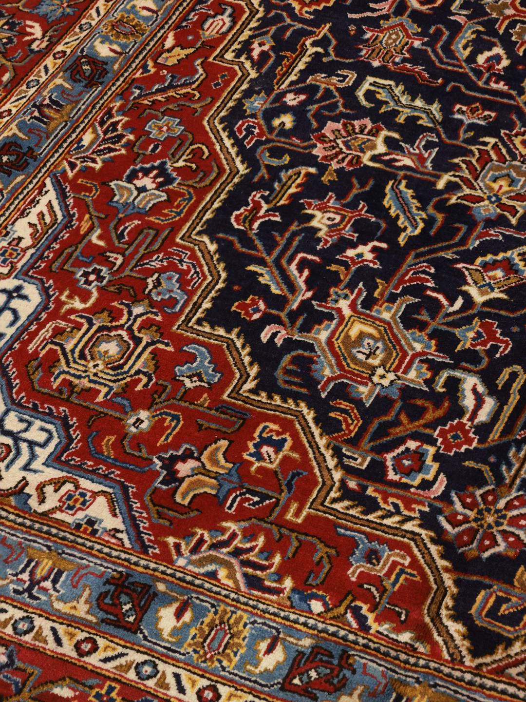 Keshan rug from the Middle East in blue and red