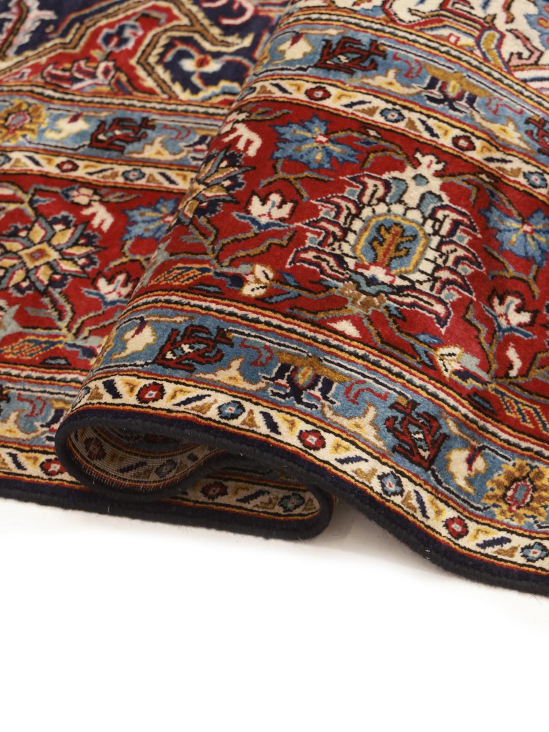 Keshan rug from the Middle East in blue and red