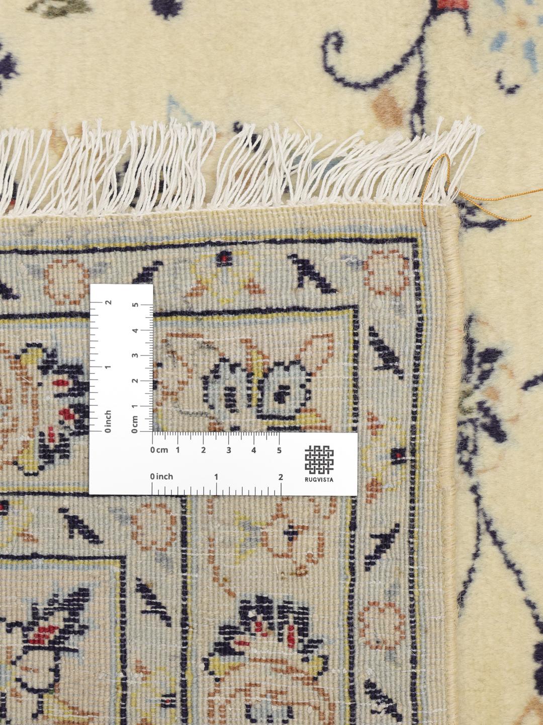Handgeknoopt Keshan-tapijt uit het Midden-Oosten in beige