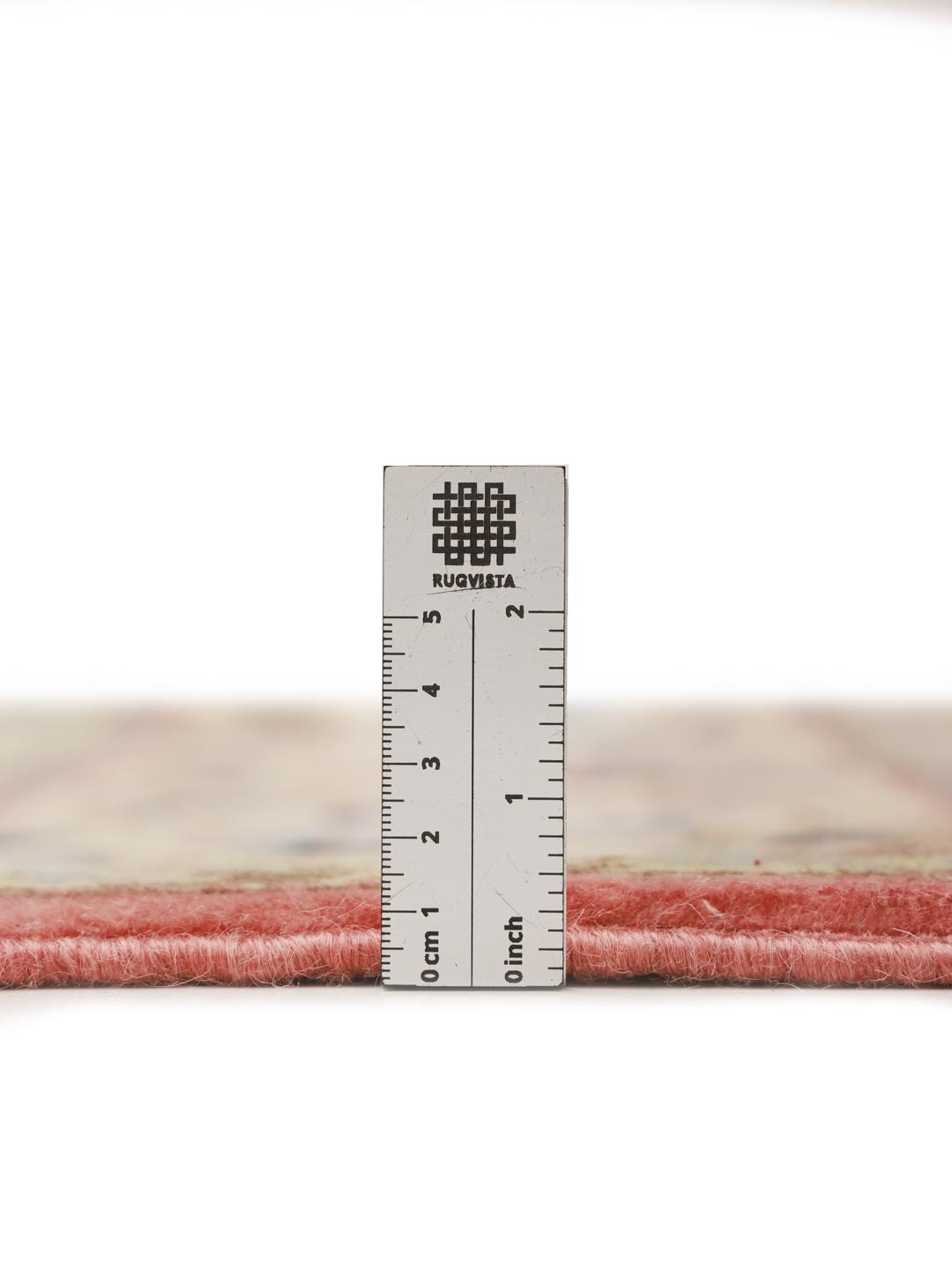 Handgeknoopt Nain vloerkleed in roze en beige