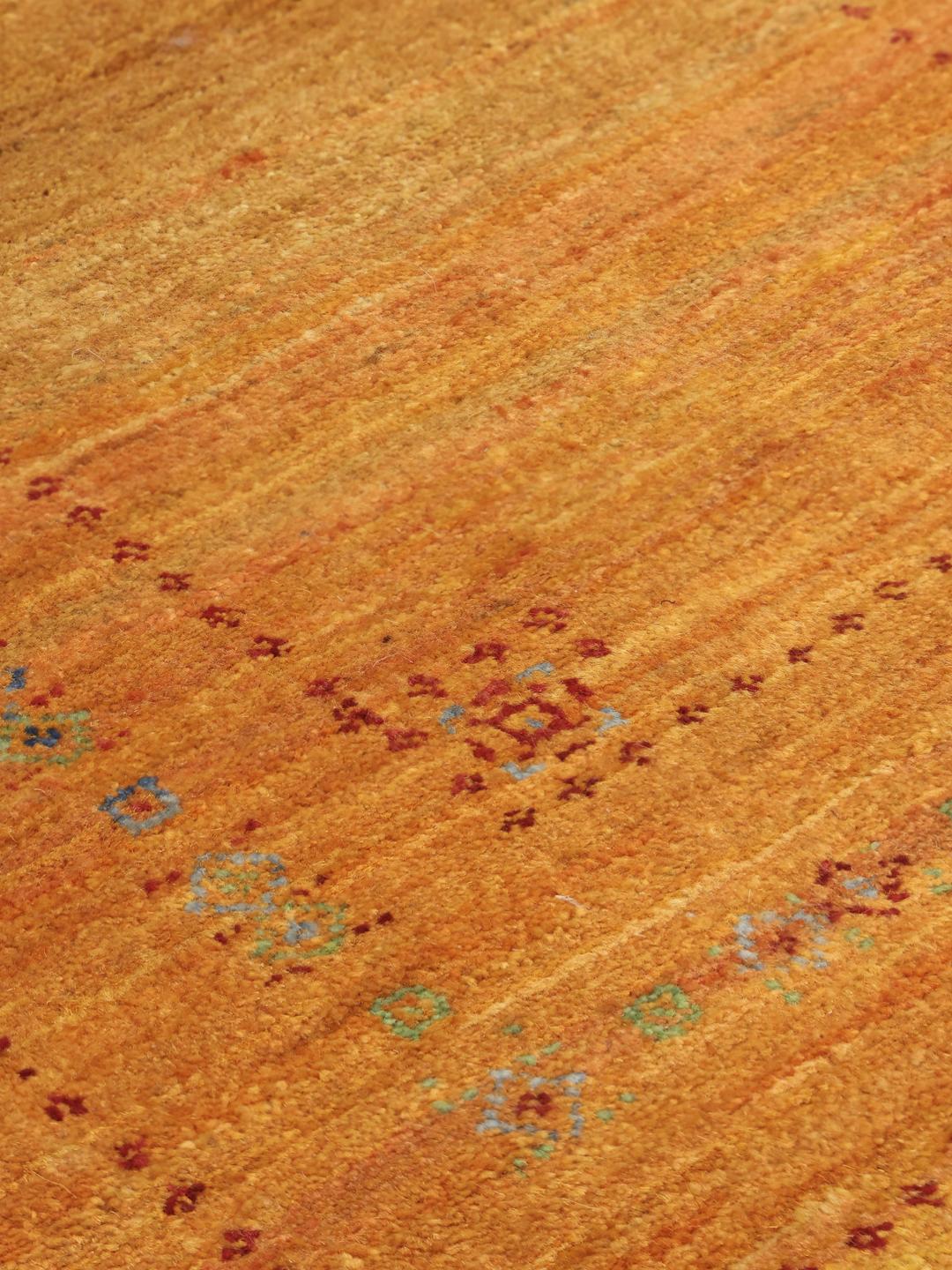 Hand-knotted orange Loribaft rug from the Middle East
