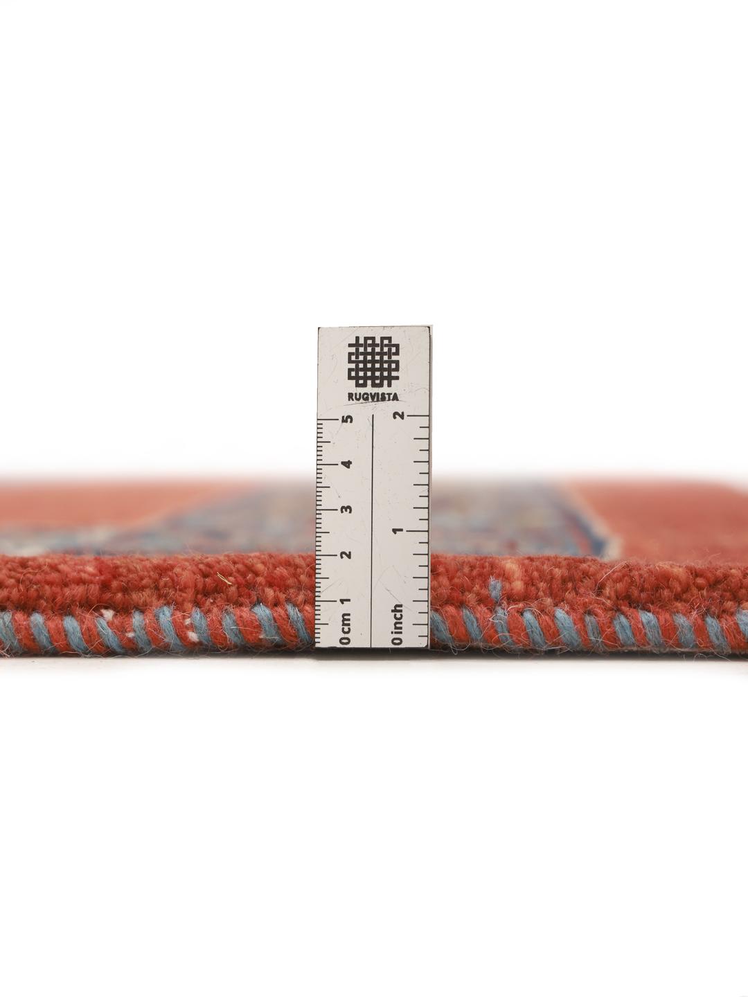 Handgeknoopt Loribaft-tapijt uit het Midden-Oosten in tinten rood en blauw