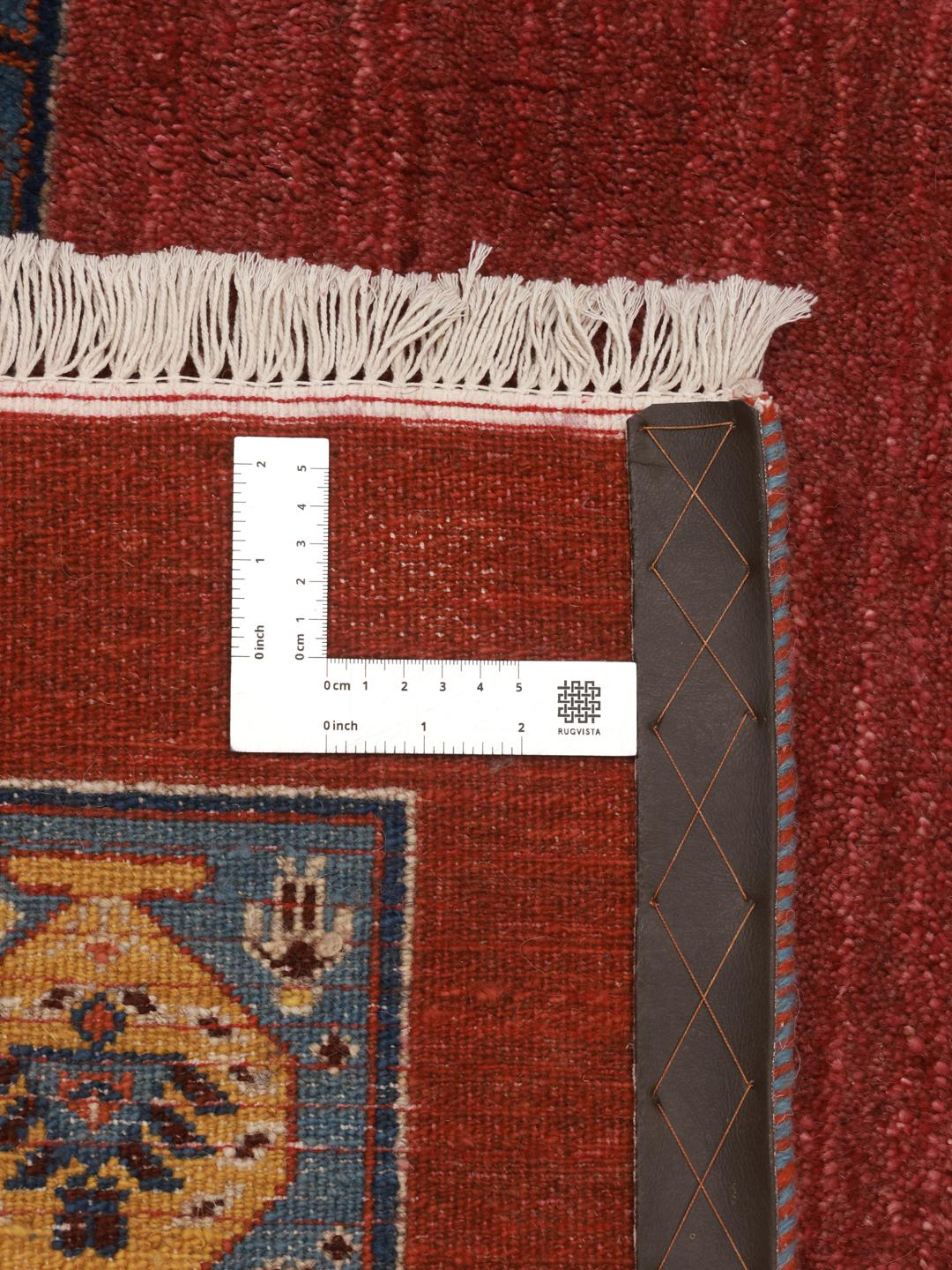 Handgeknoopt Loribaft-tapijt uit het Midden-Oosten in tinten rood en blauw