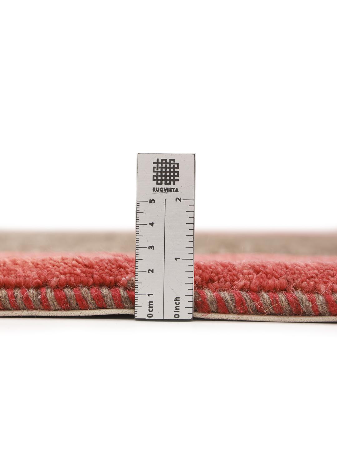 Tapis Shabargan Gabbeh noué à la main dans des tons rouge profond et marron