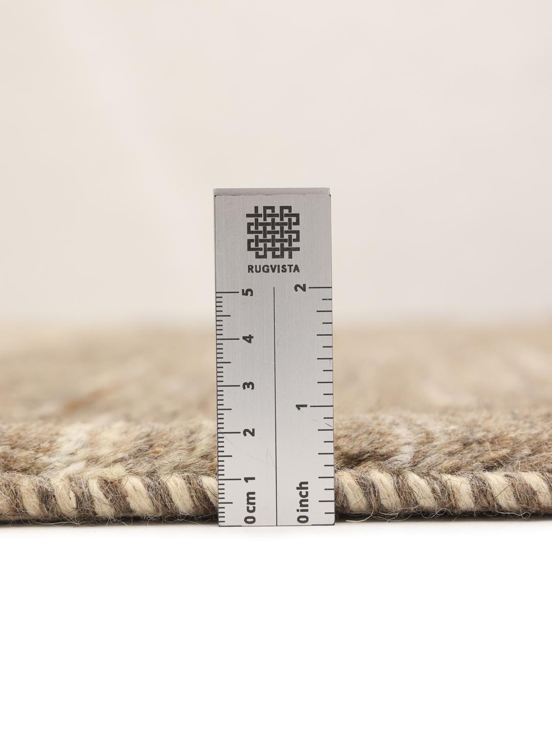 Handgeknoopt Gabbeh-tapijt met bruine en beige strepen uit het Midden-Oosten