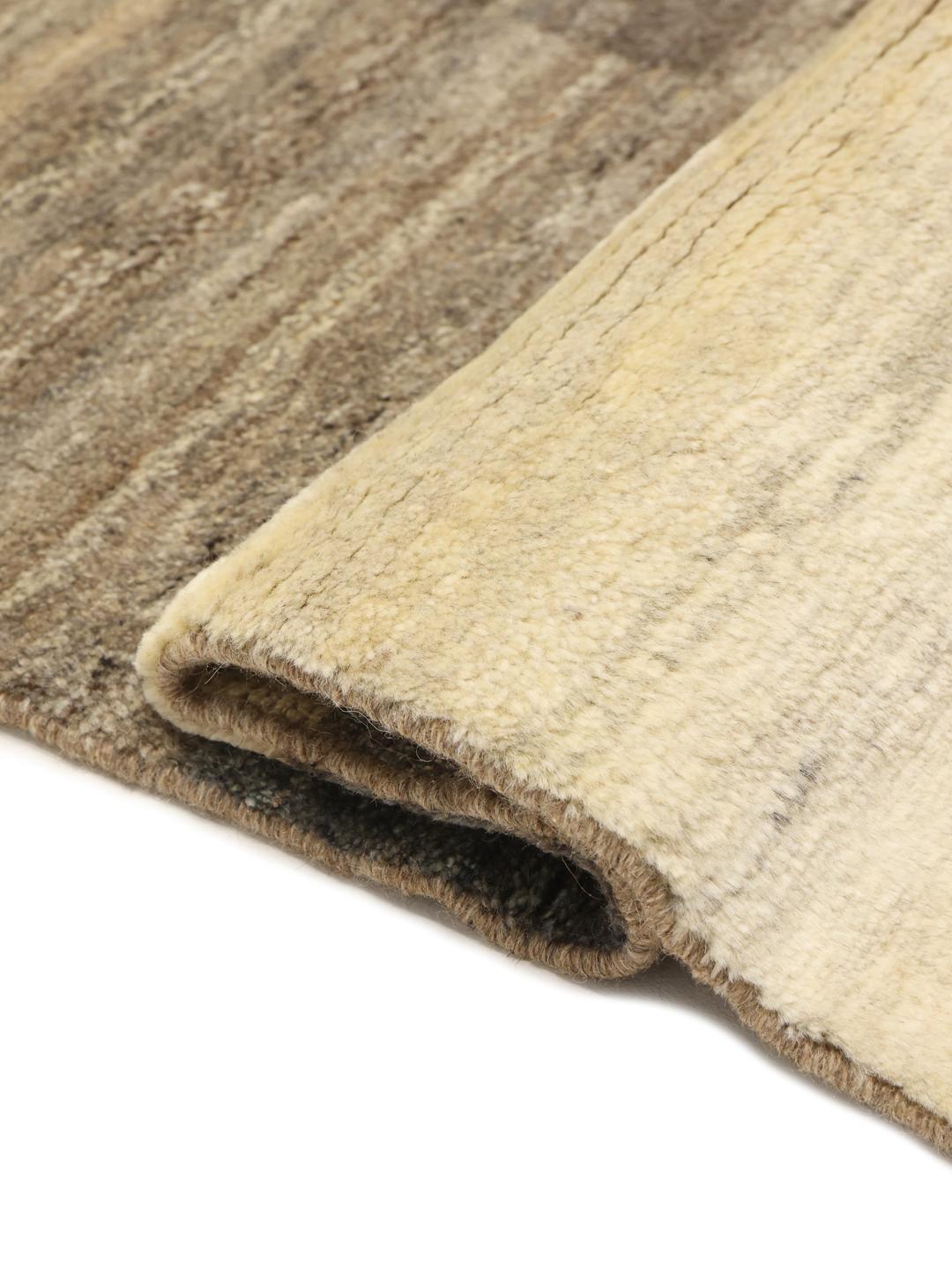 Hand-knotted Gabbeh rug with geometric patterns in multicolour wool from the Middle East