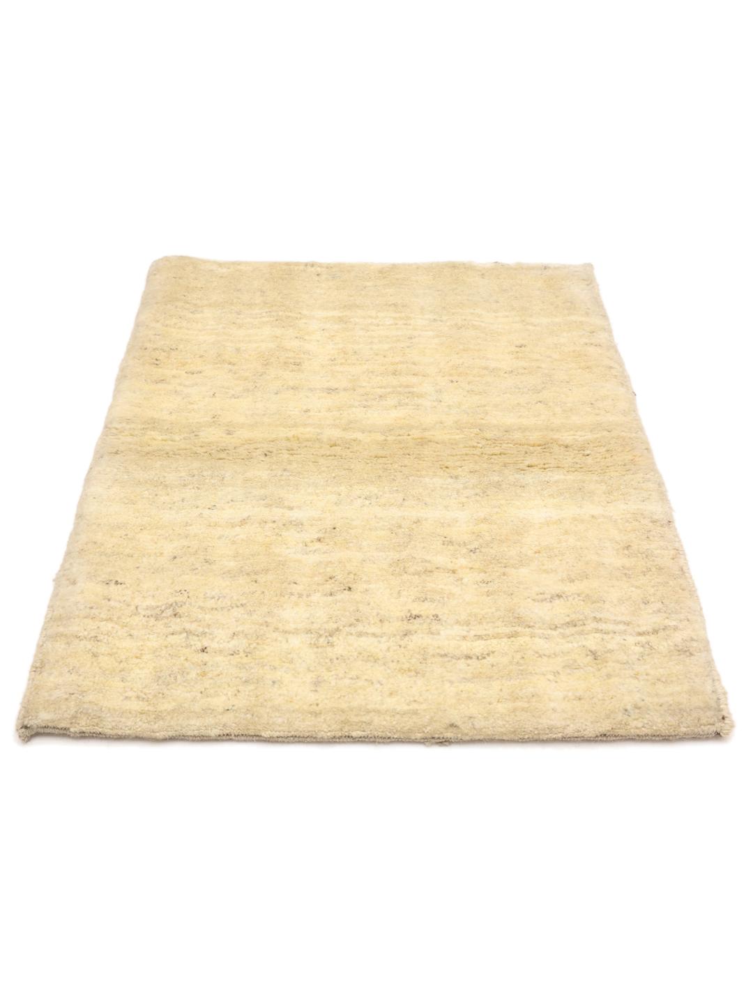 Håndknyttet Gabbeh-tæppe fra Mellemøsten i en blød beige tone