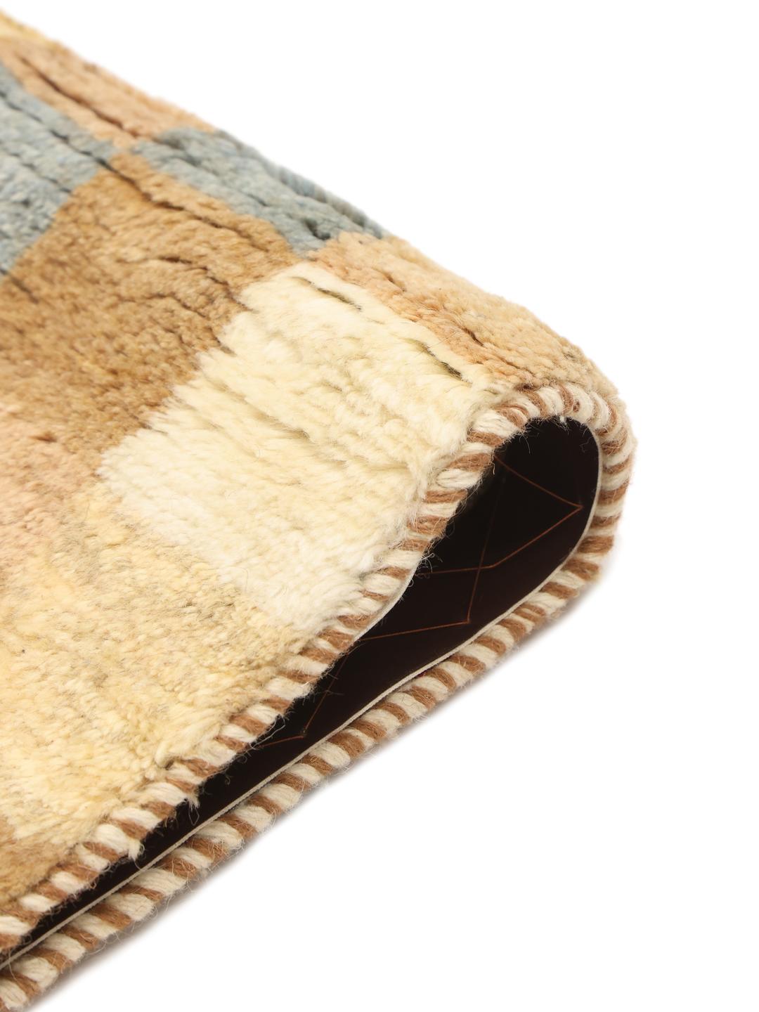 Hand-knotted Gabbeh rug with a checkered pattern in multicolor wool from the Middle East