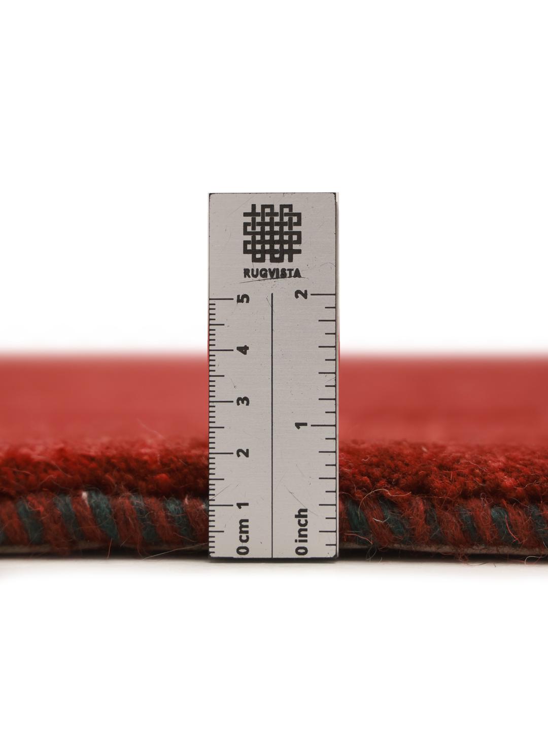 Handgeknoopt rood Shabargan-tapijt uit het Midden-Oosten