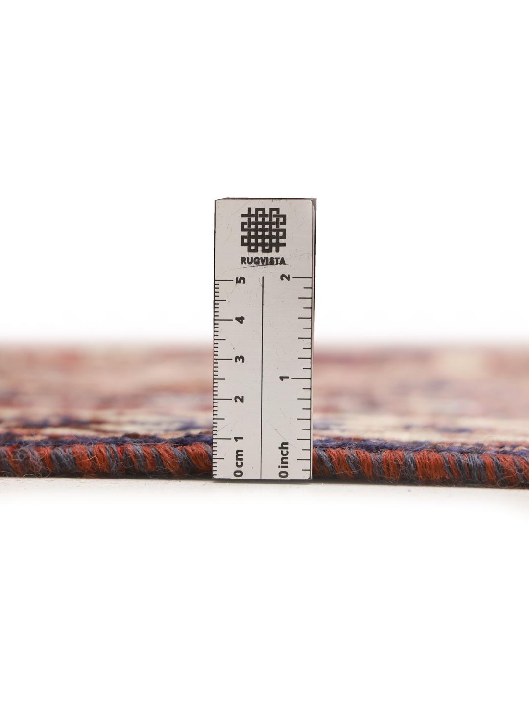 Handgemaakt rood en blauw wollen vloerkleed uit het Midden-Oosten