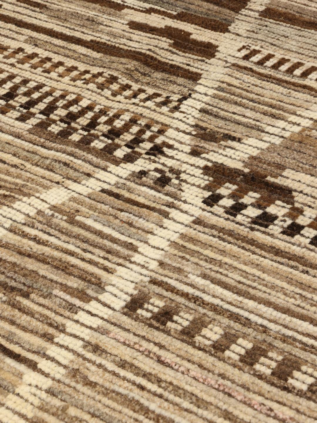 Håndknyttet tæppe i Berber-stil fra Afghanistan i beige og brune toner