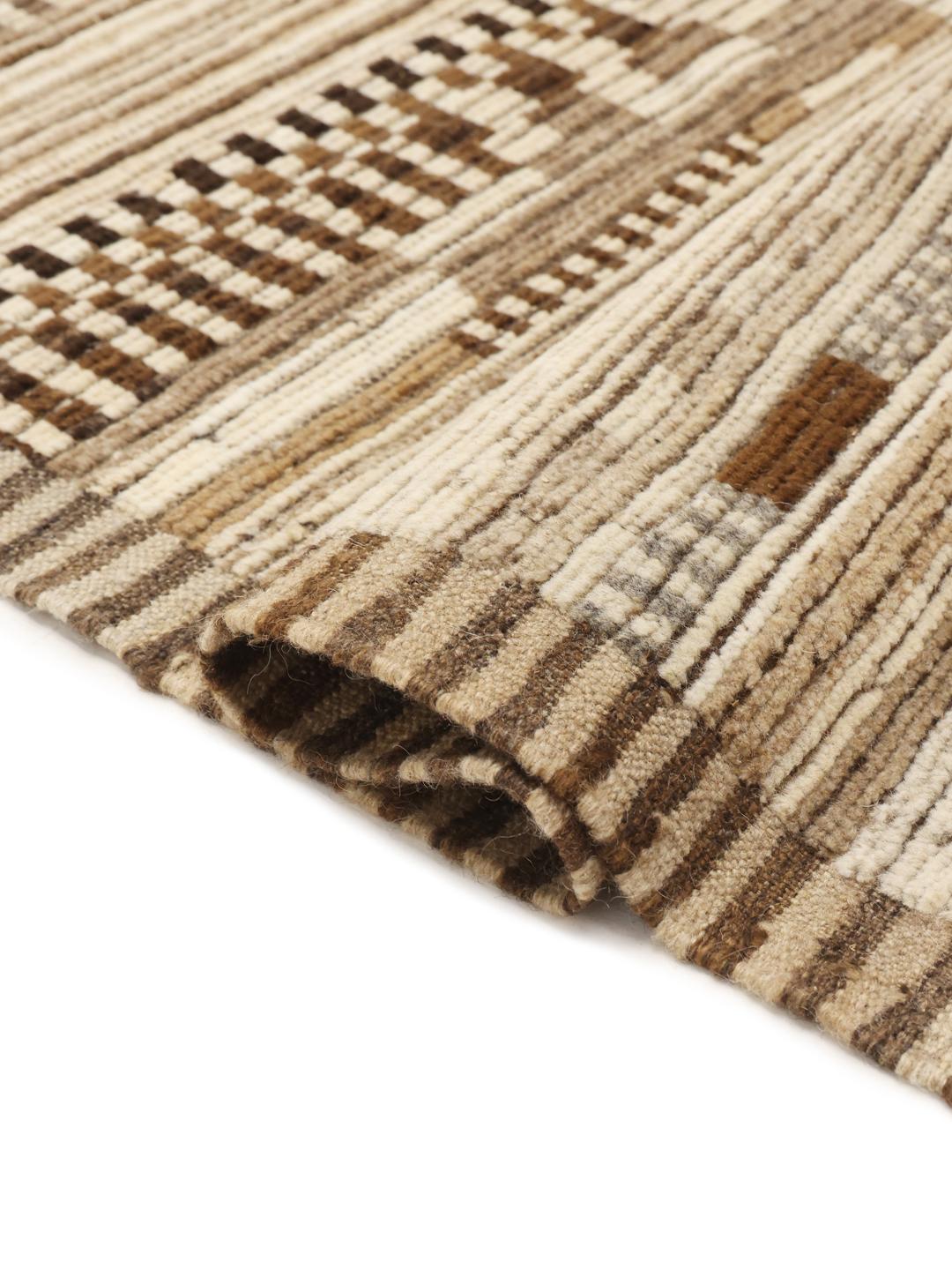 Håndknyttet tæppe i Berber-stil fra Afghanistan i beige og brune toner