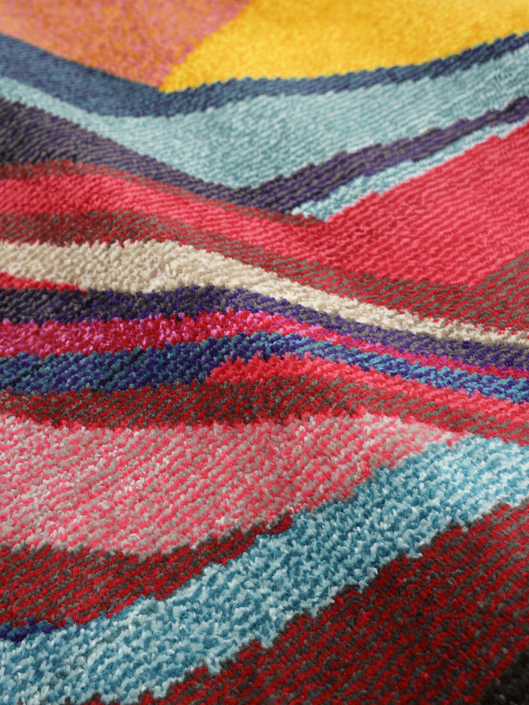 Multicolor vloerkleed met geometrisch patroon