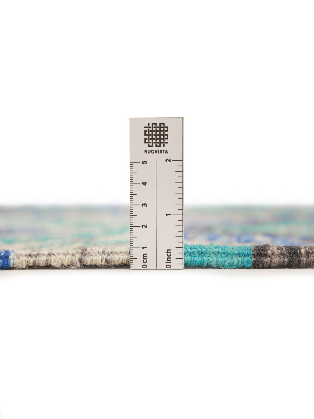 Handgeweven blauw en teal Afghaanse Kelim met geometrische ruitpatronen
