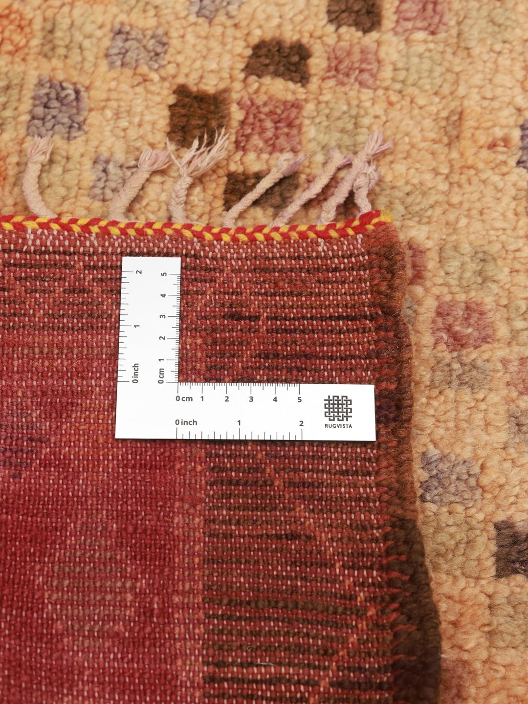 Vintage Berber marokkanischer Teppich mit geometrischen Mustern in Braun- und Beigetönen