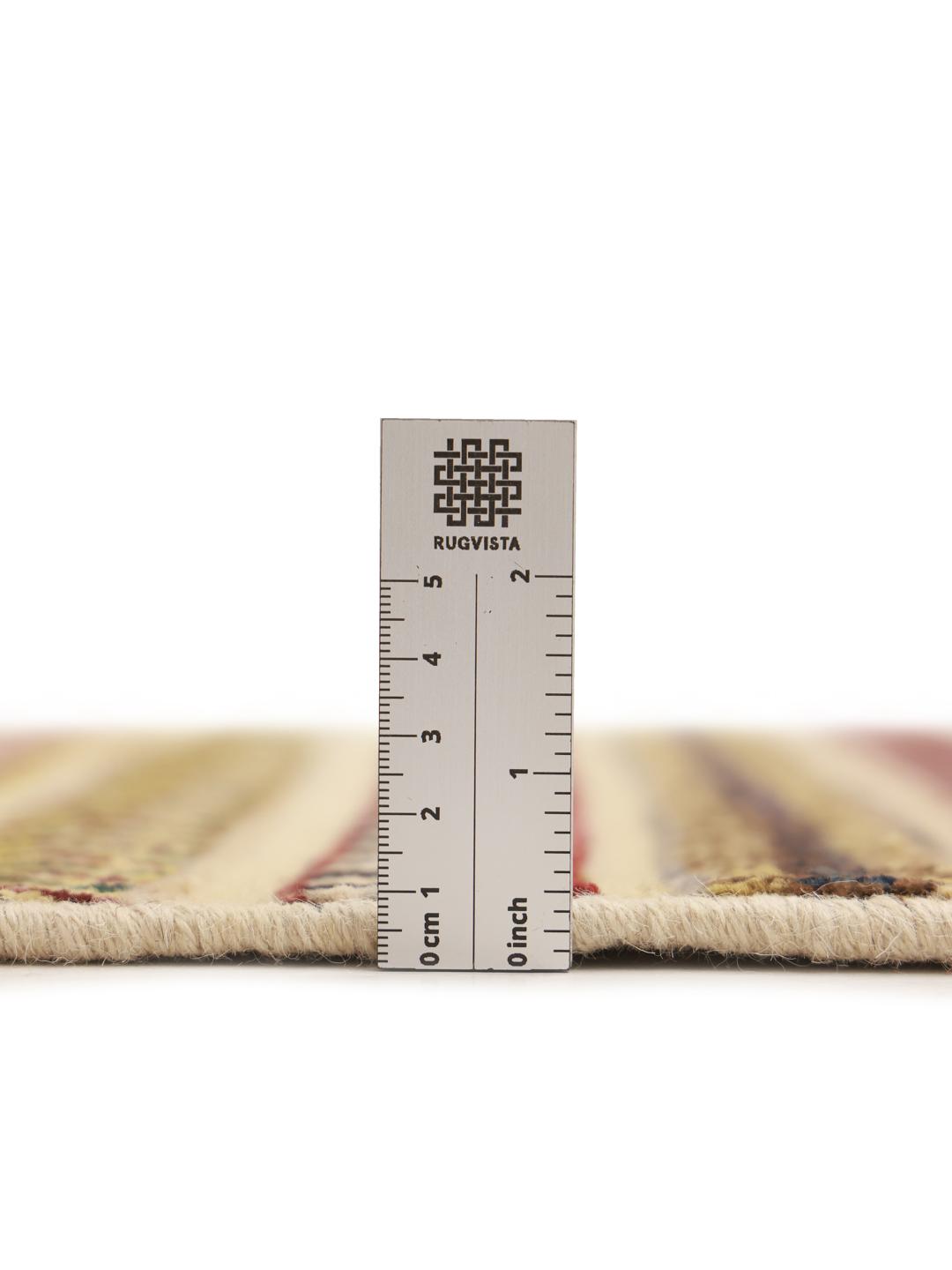 Handgeknoopt Gabbeh Modern tapijt uit Afghanistan met levendige meerkleurige gestreepte patronen