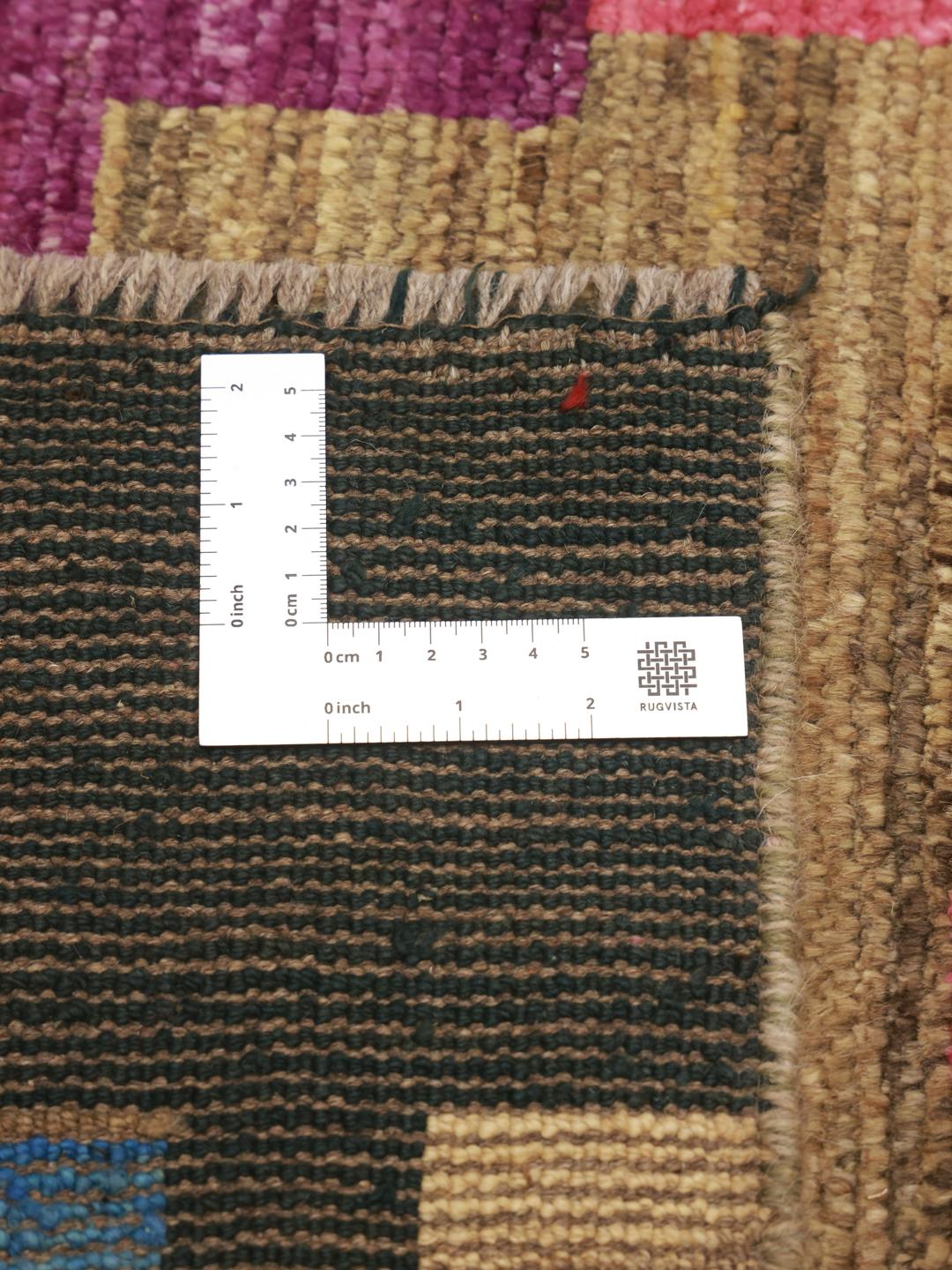 Håndknyttet Berber-tæppe fra Afghanistan med et farverigt abstrakt design
