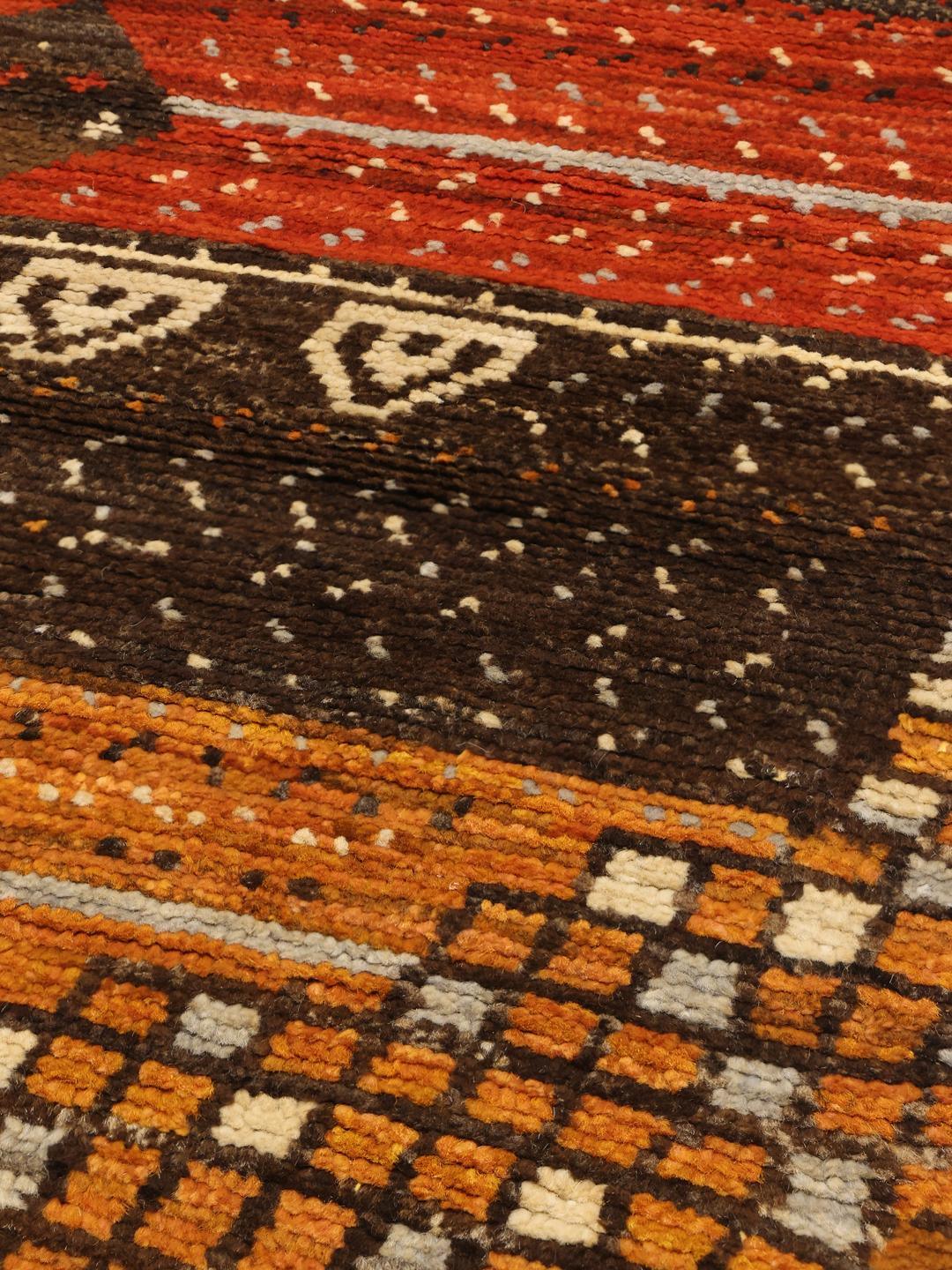 Handgemaakt Berber Colourful tapijt uit Afghanistan in meerkleurige tinten