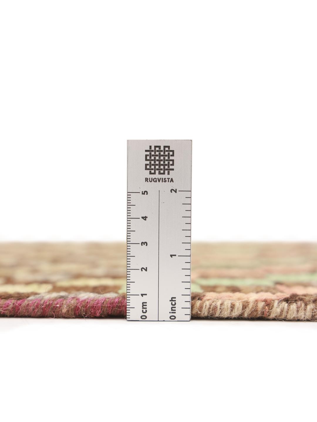 Hand-knotted Middle Eastern runner with a colourful checkered pattern
